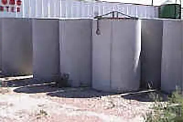 Outdoor view of concrete meter pit