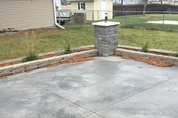 Home perspective of the backyard patio