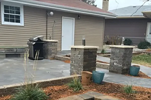 Backyard perspective of the patio